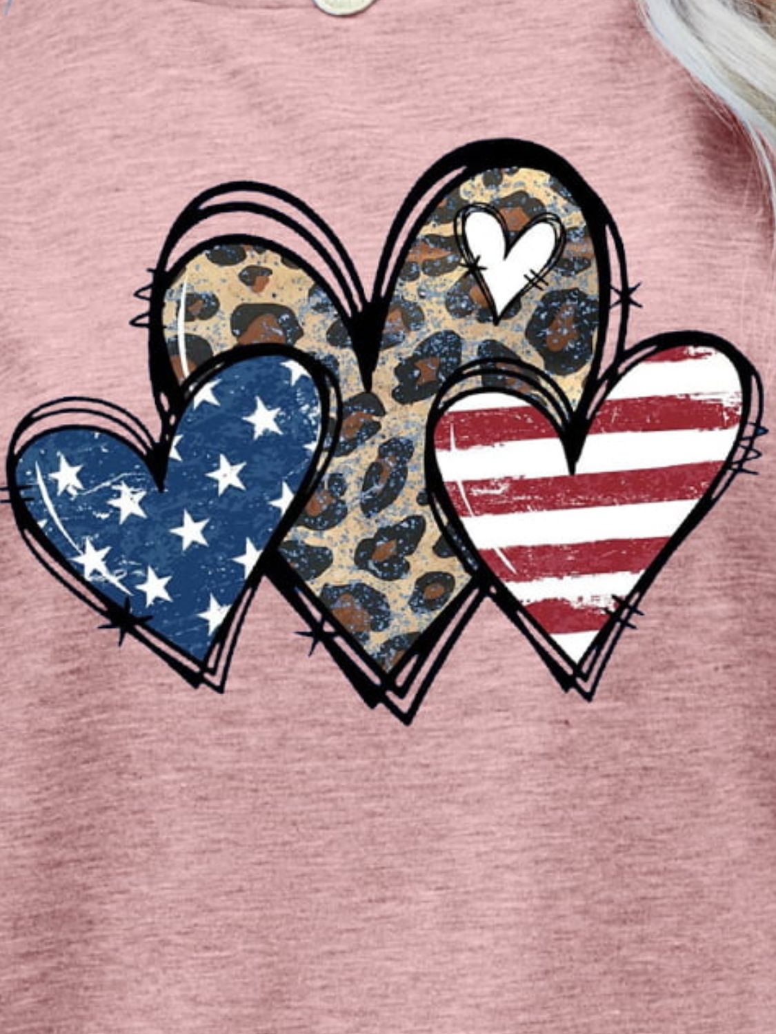 US Flag Leopard Heart Graphic Tee (5 Colors) Krazy Heart Designs Boutique