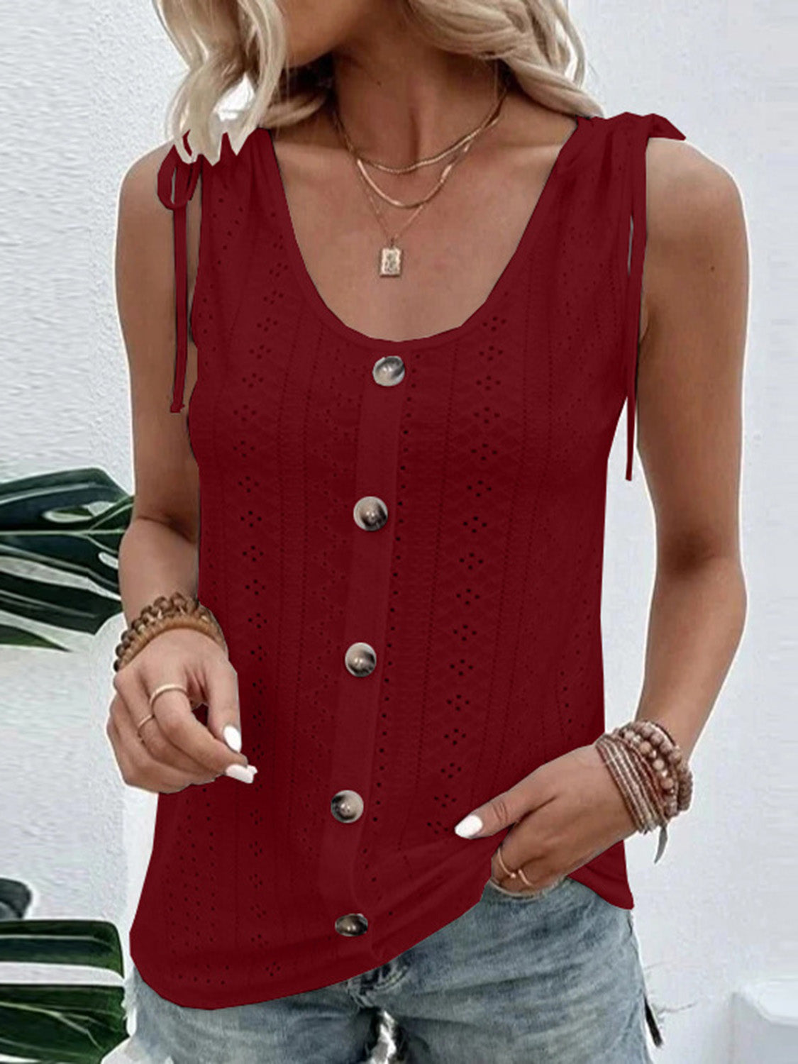 Full Size Scoop Neck Sleeveless Tank Top (5 Colors) Krazy Heart Designs Boutique Wine S
