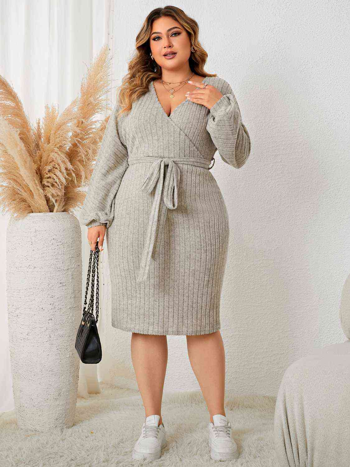 Plus Size Tie Waist Wrap Dress Krazy Heart Designs Boutique