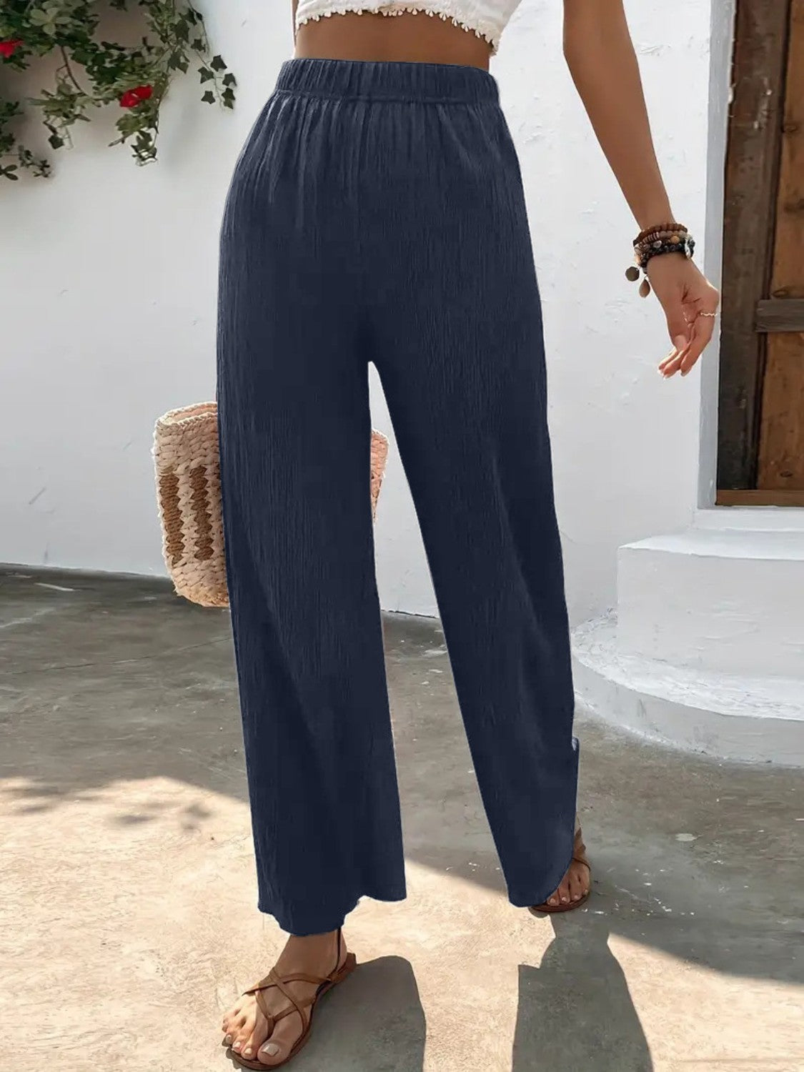 Full Size High Waist Wide Leg Pants Krazy Heart Designs Boutique
