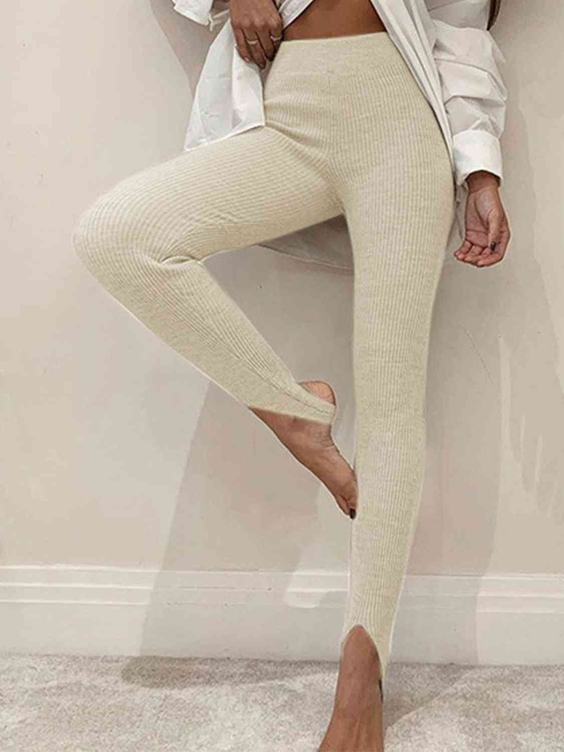 Ribbed Mid Waist Leggings Krazy Heart Designs Boutique Sand S