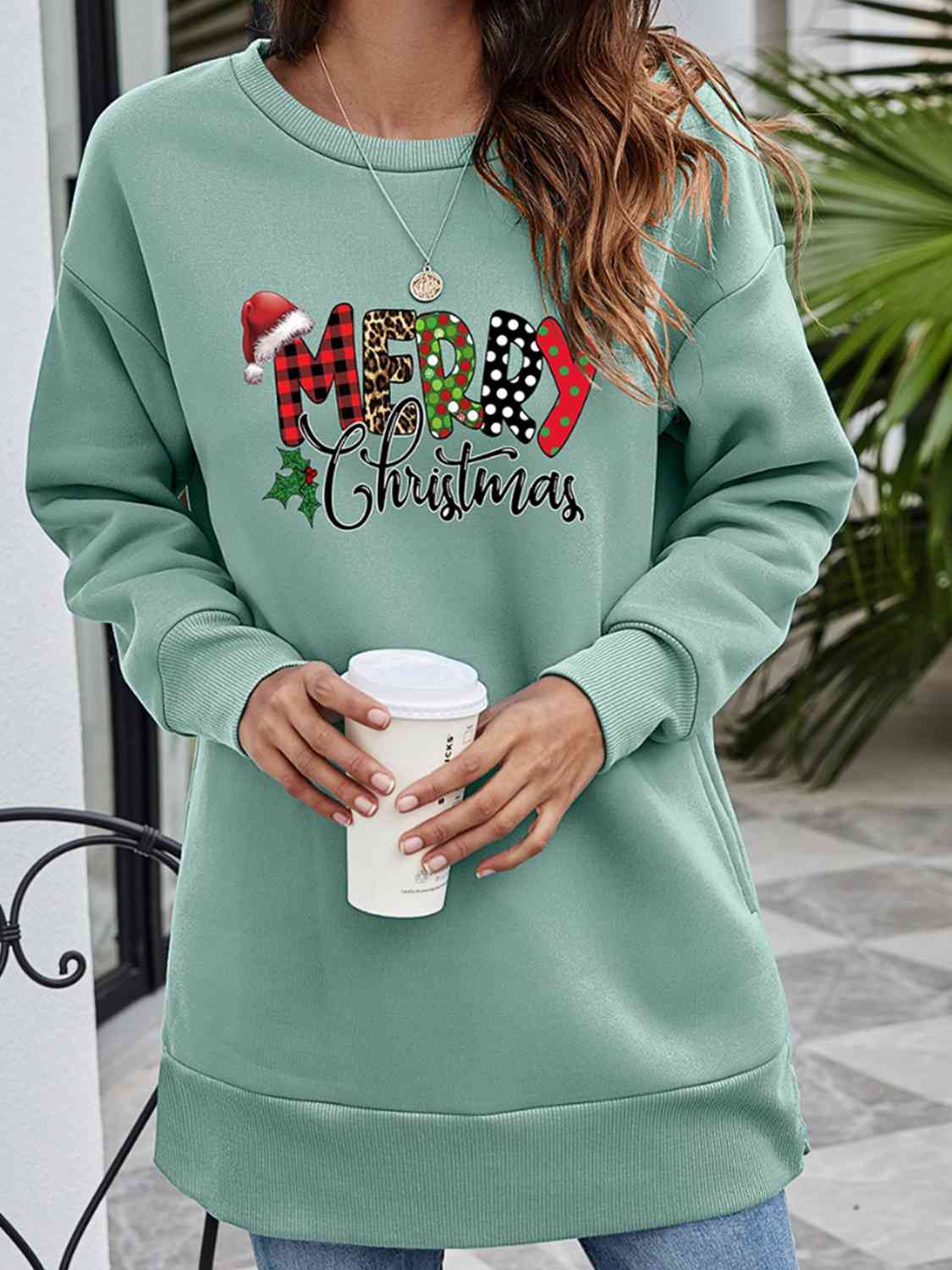 MERRY CHRISTMAS Graphic Sweatshirt (6 Colors) Krazy Heart Designs Boutique