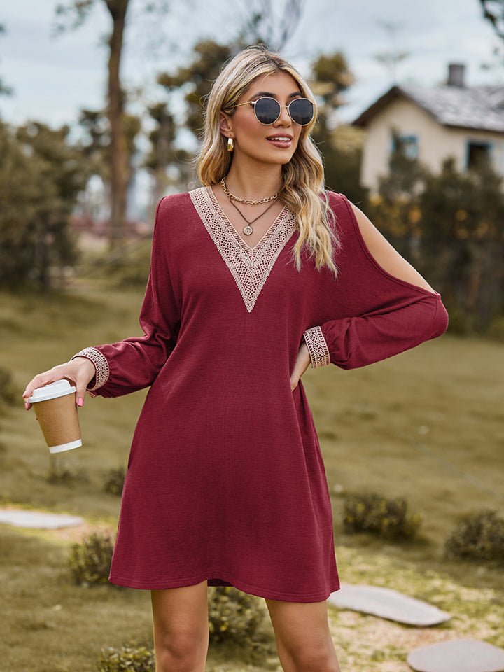 V-Neck Cutout Sleeve Mini Dress (4 Colors) Krazy Heart Designs Boutique