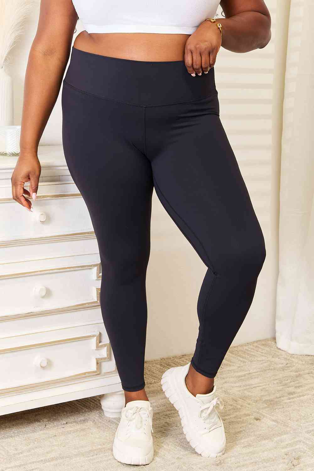 Double Take Wide Waistband Sports Leggings (2 Colors) Krazy Heart Designs Boutique