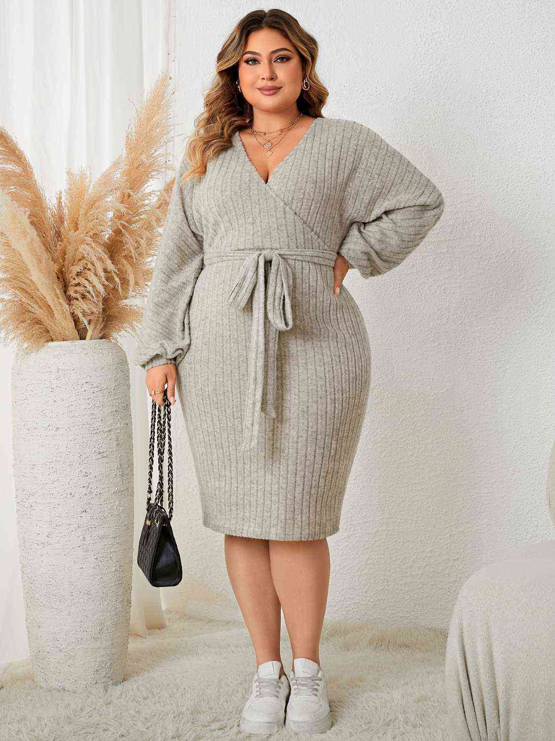 Plus Size Tie Waist Wrap Dress Krazy Heart Designs Boutique