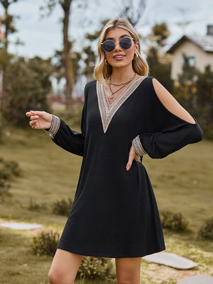 V-Neck Cutout Sleeve Mini Dress (4 Colors) Krazy Heart Designs Boutique