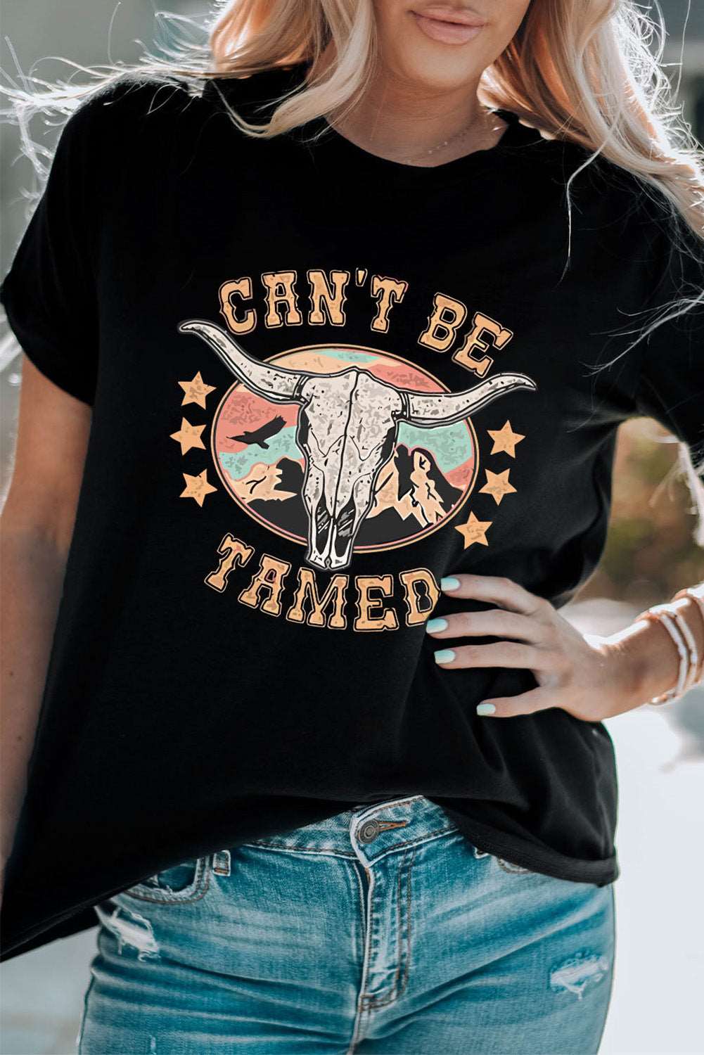 CAN'T BE TAMED Graphic Short Sleeve Tee  Krazy Heart Designs Boutique   