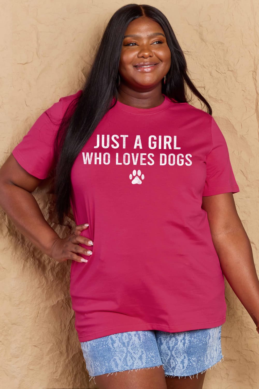 Simply Love Brand-Just a Girl Who Loves Dogs Cotton Tee (5 Colors) T-Shirt Krazy Heart Designs Boutique   