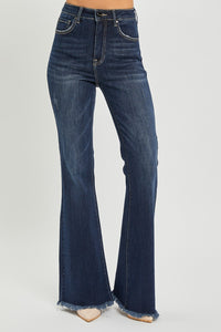 RISEN High Waist Raw Hem Flare Jeans pants Krazy Heart Designs Boutique   