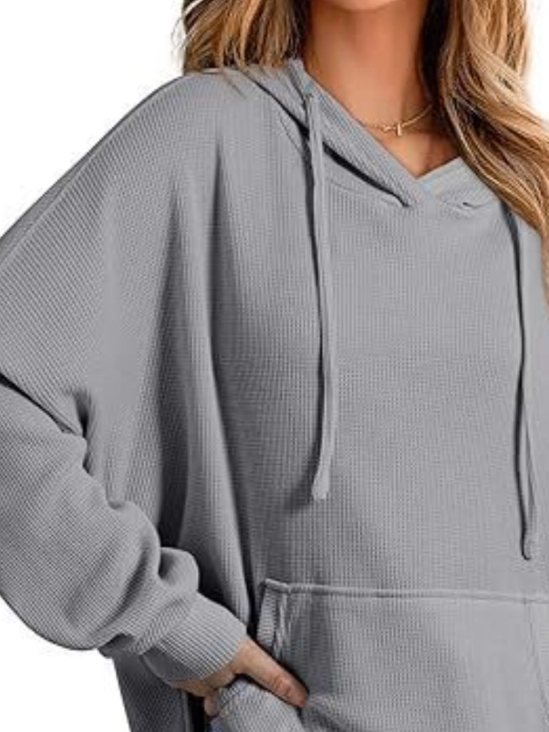 Kangaroo Pocket Drawstring Slit Long Sleeve Hoodie (6 Colors) hoodie Krazy Heart Designs Boutique