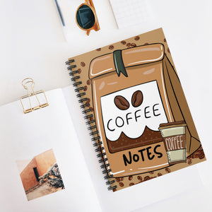 Coffee Notes Spiral Notebook - Ruled Line Paper products Krazy Heart Designs Boutique   