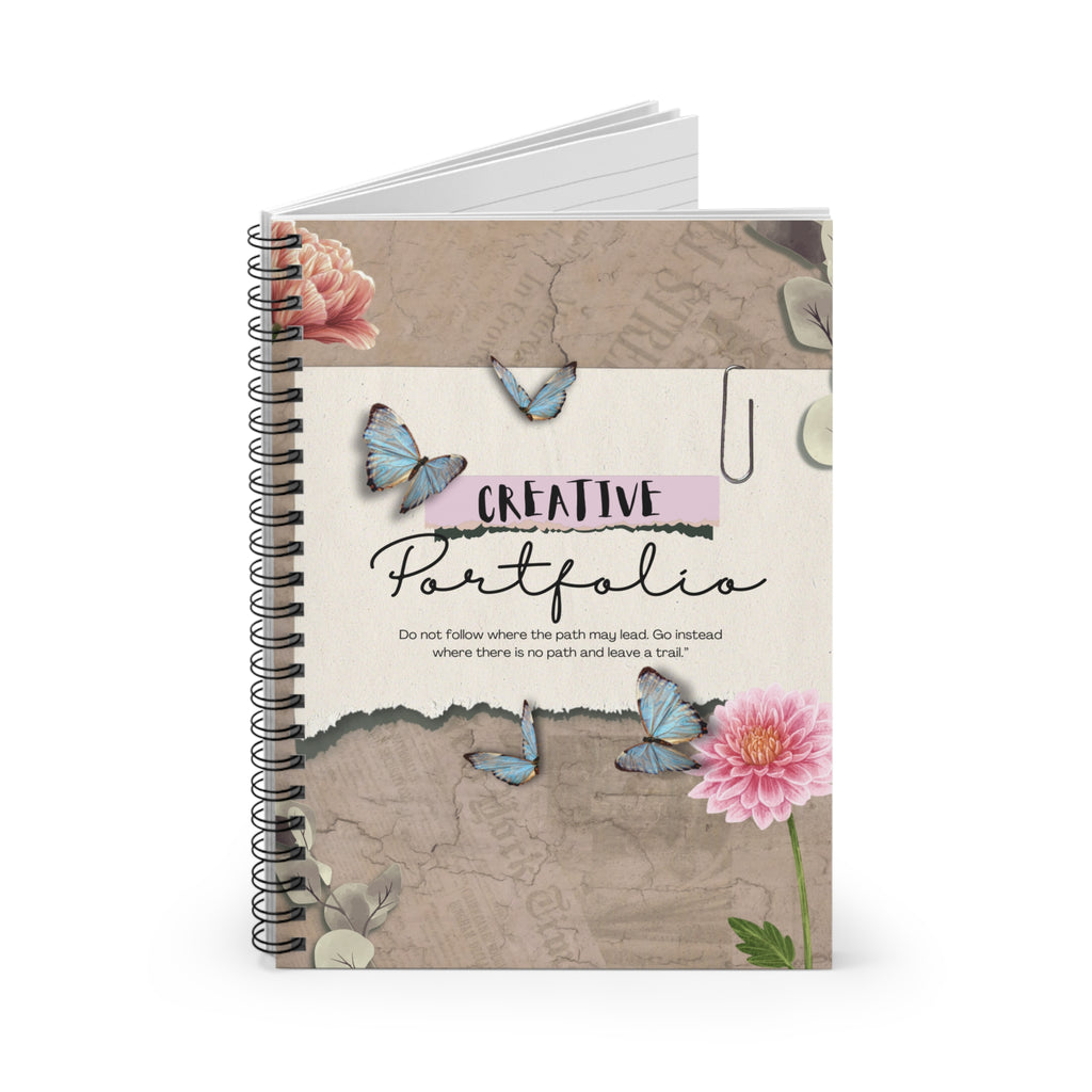 Creative Portfolio Spiral Notebook - Ruled Line Paper products Krazy Heart Designs Boutique One Size  