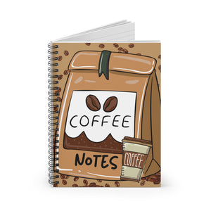 Coffee Notes Spiral Notebook - Ruled Line Paper products Krazy Heart Designs Boutique One Size  