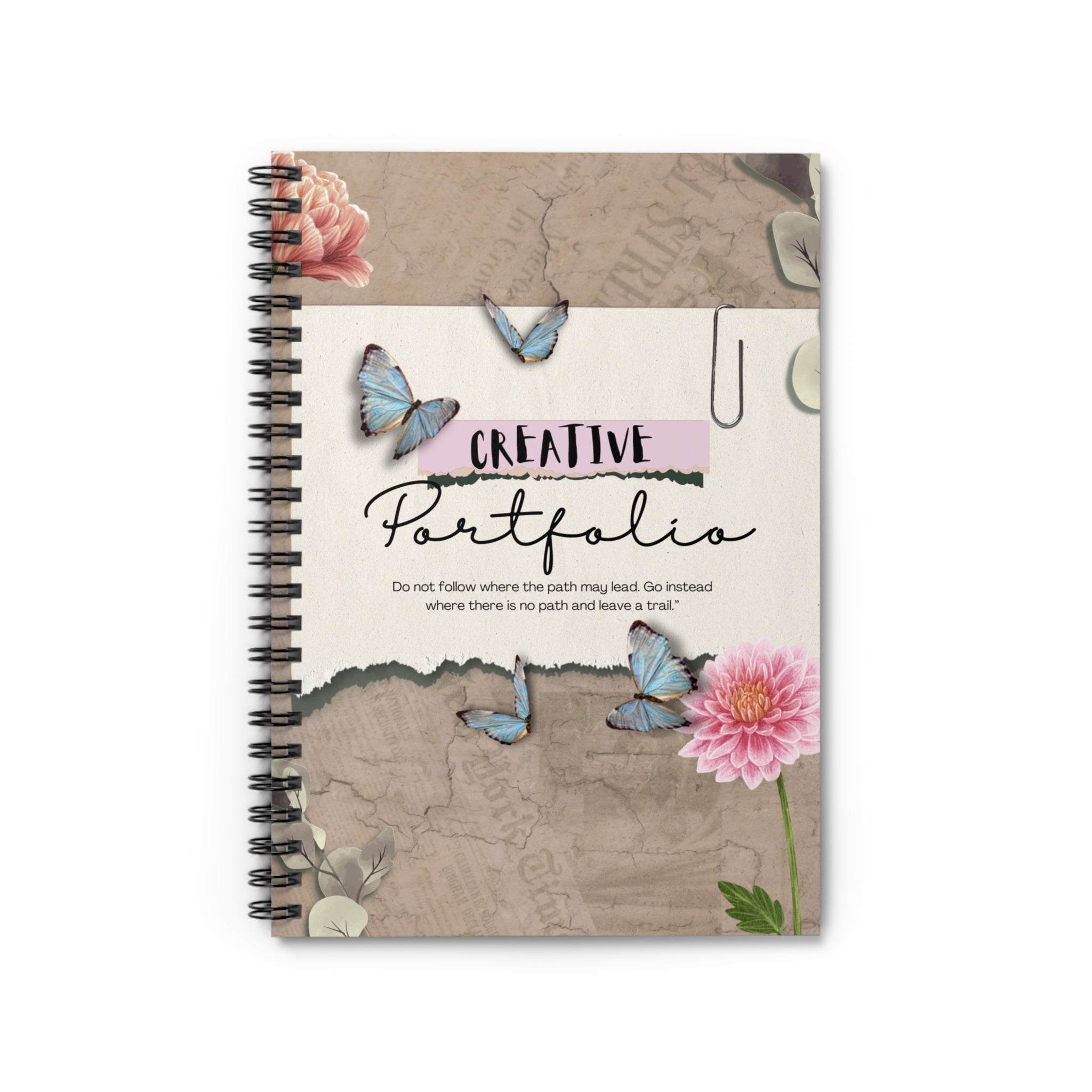Creative Portfolio Spiral Notebook - Ruled Line Paper products Krazy Heart Designs Boutique   