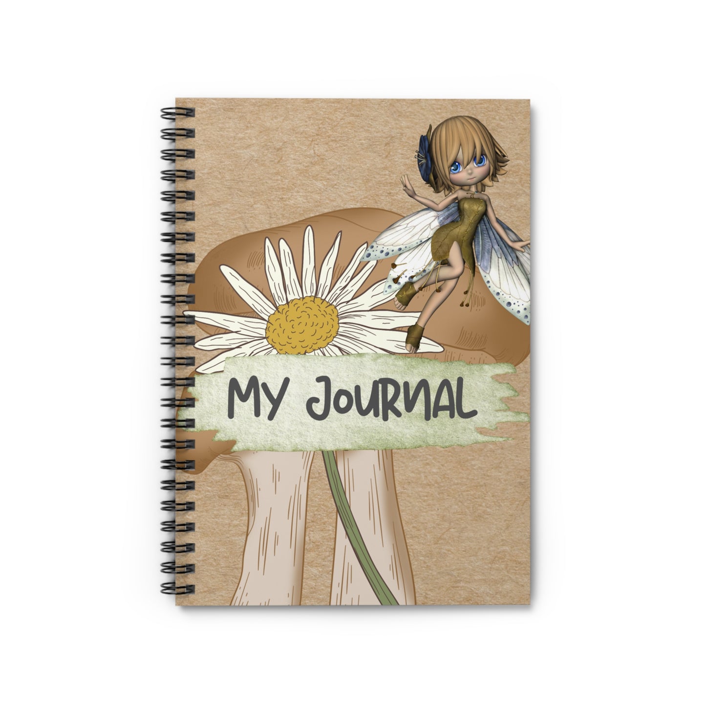 My Journal Fairy Sunflower Spiral Notebook -Ruled Line Paper products Krazy Heart Designs Boutique   