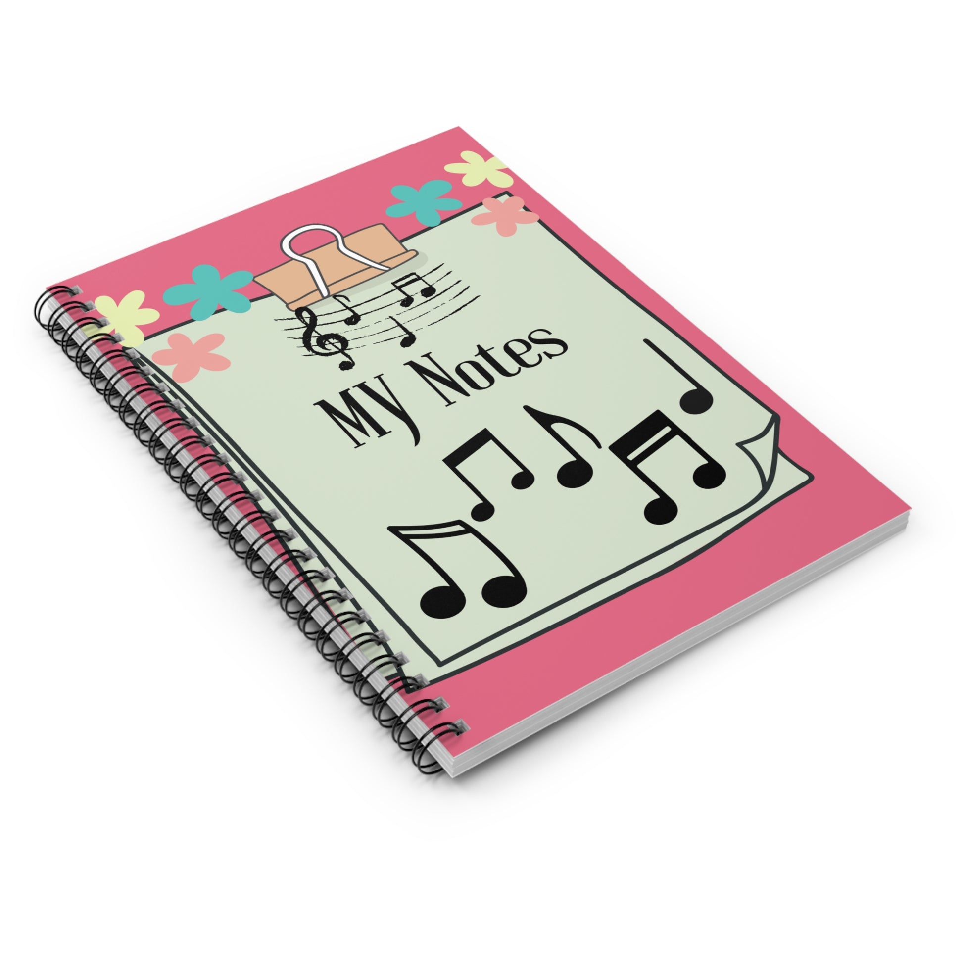 My Notes Musical Design Spiral Notebook - Ruled Line Paper products Krazy Heart Designs Boutique   