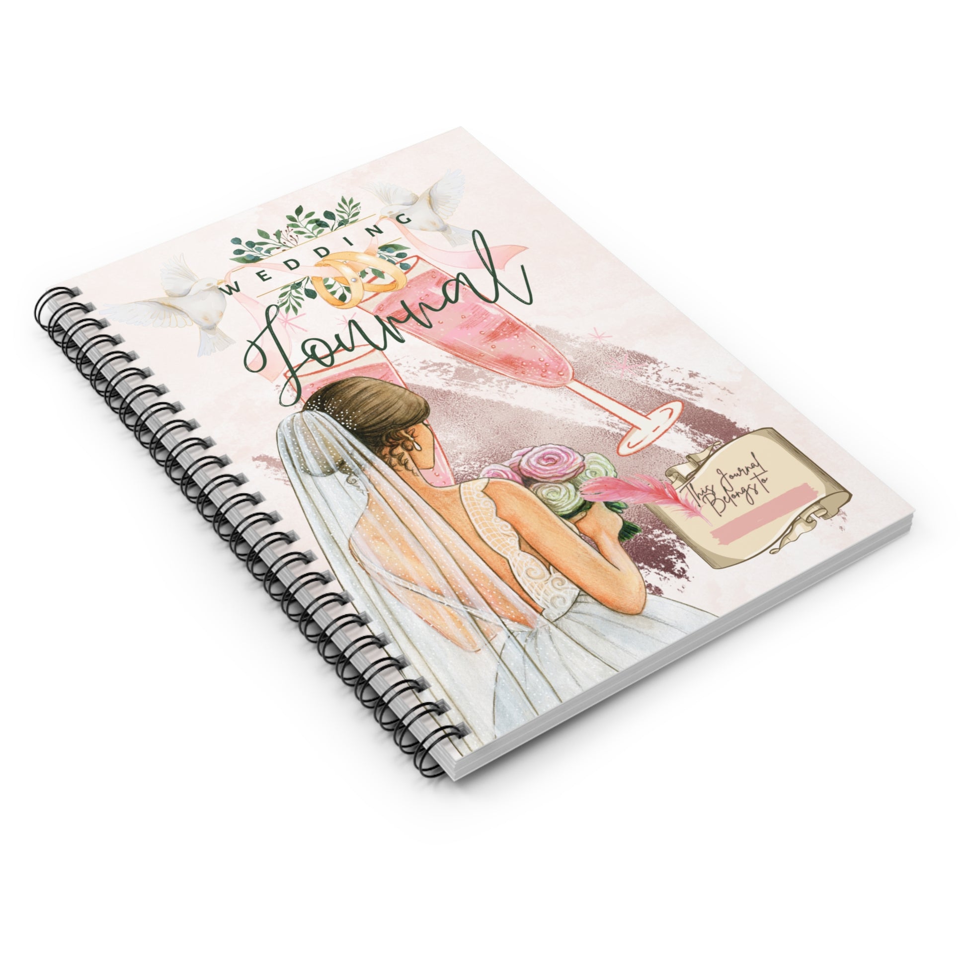 Wedding Journal Spiral Notebook - Ruled Line Paper products Krazy Heart Designs Boutique   