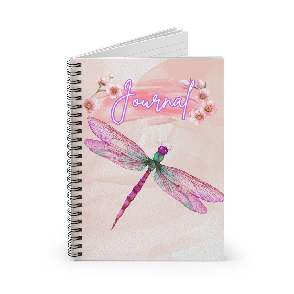 Dragonfly Journal Spiral Notebook - Ruled Line Paper products Krazy Heart Designs Boutique One Size  