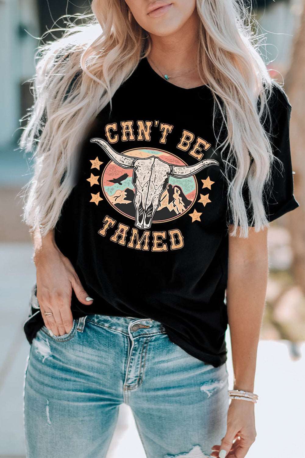 CAN'T BE TAMED Graphic Short Sleeve Tee  Krazy Heart Designs Boutique   