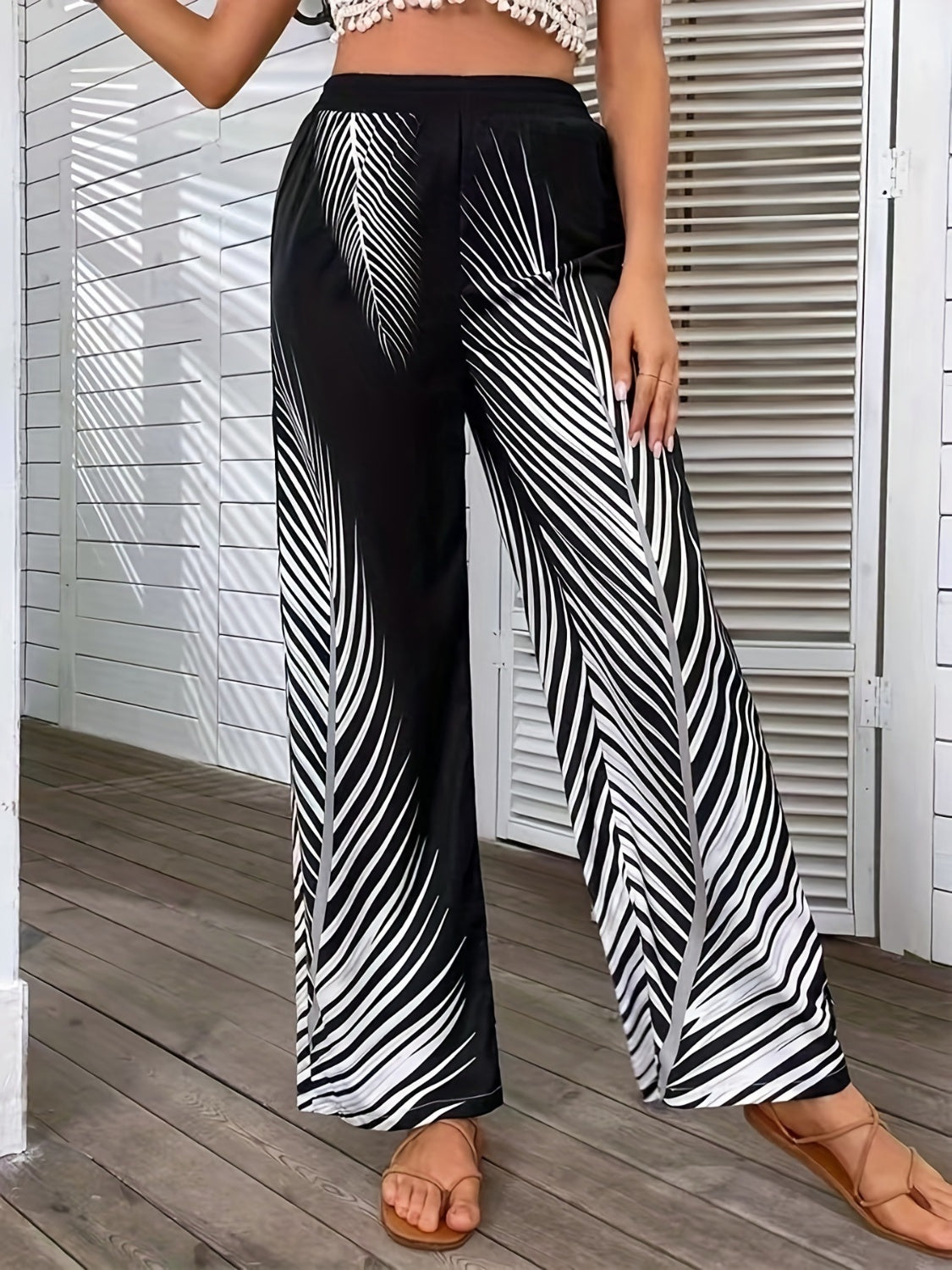 Stylish Print Wide Leg Pants (3 Colors) pants Krazy Heart Designs Boutique