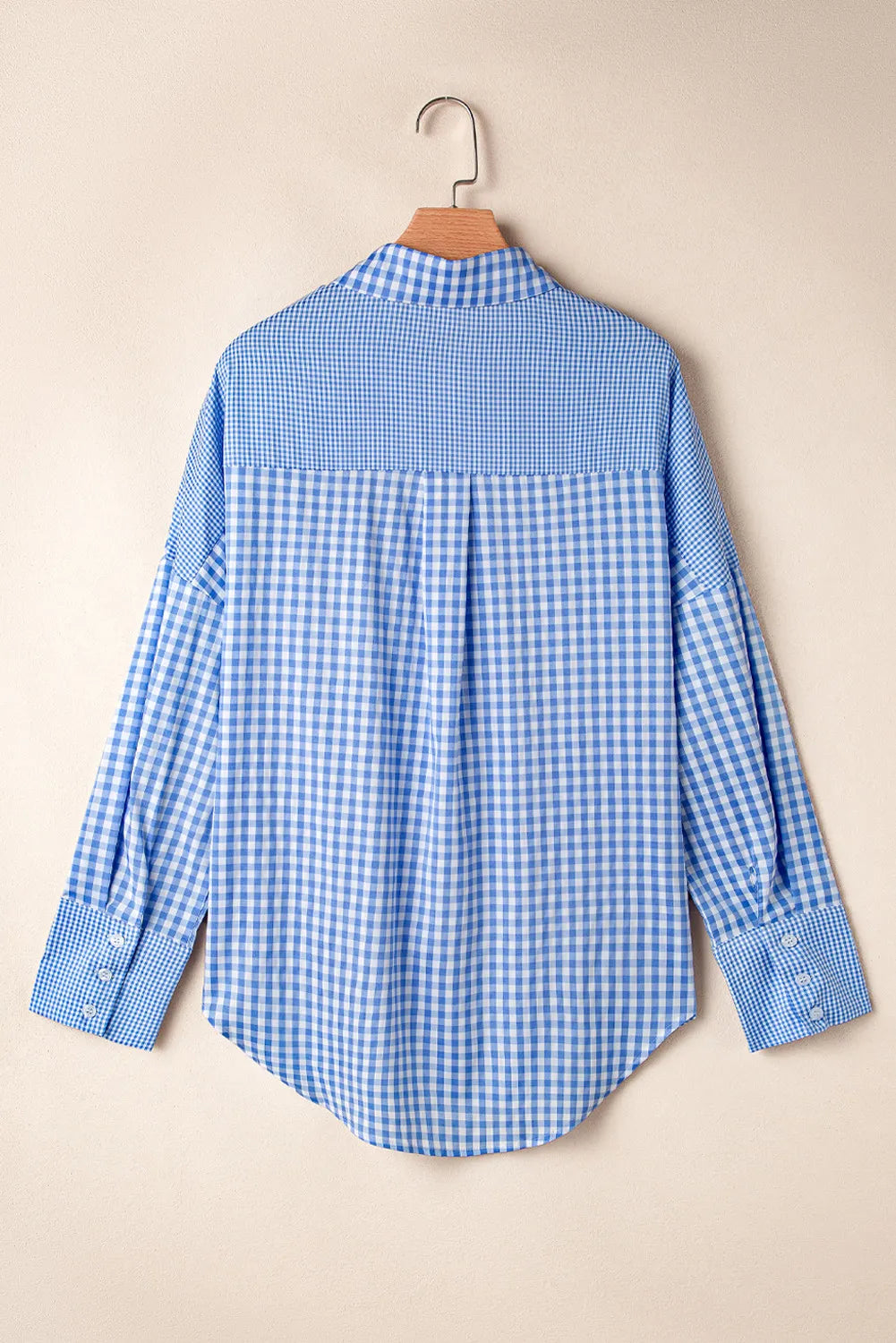 Pocketed Plaid Collared Neck Long Sleeve Top Shirts & Tops Krazy Heart Designs Boutique   