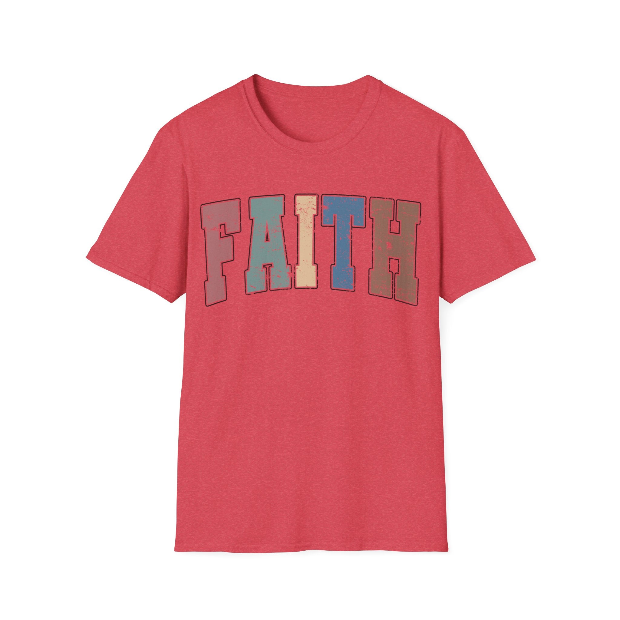 Faith Softstyle T-Shirt T-Shirt Krazy Heart Designs Boutique Heather Red S 