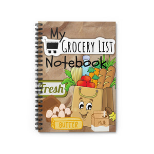 My Grocery List Spiral Notebook - Ruled Line Notebook Krazy Heart Designs Boutique   