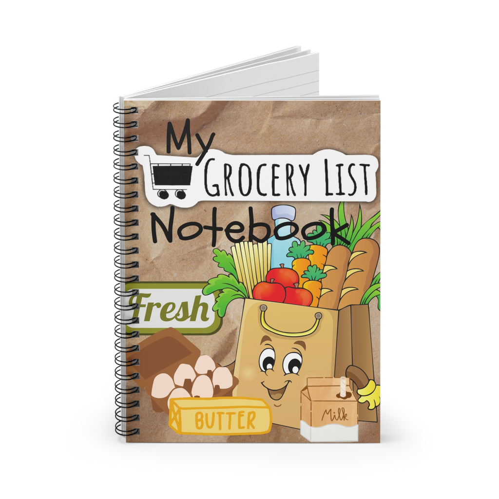 My Grocery List Spiral Notebook - Ruled Line Notebook Krazy Heart Designs Boutique One Size  