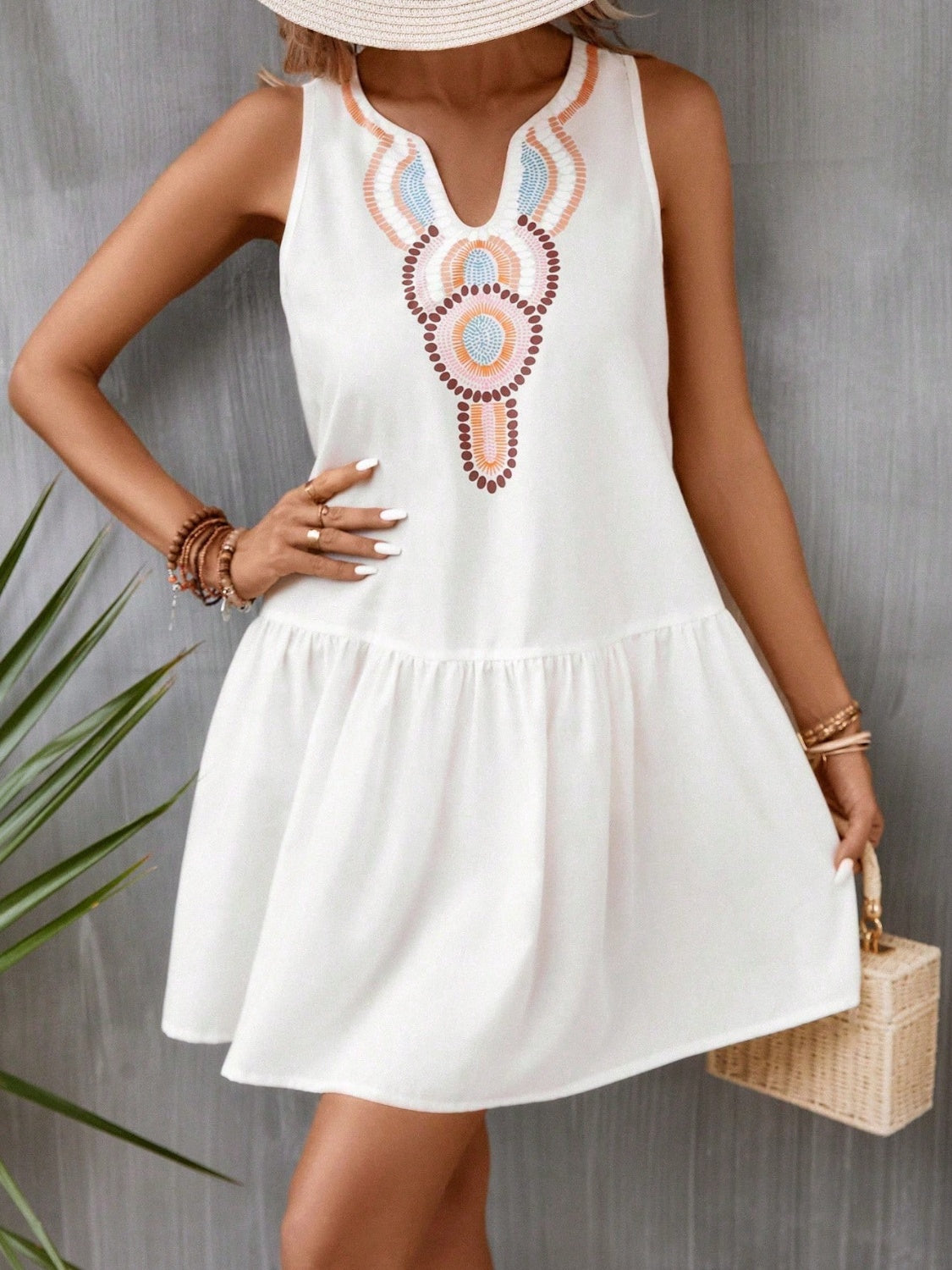 Printed Sleeveless Mini Dress Dress Krazy Heart Designs Boutique   