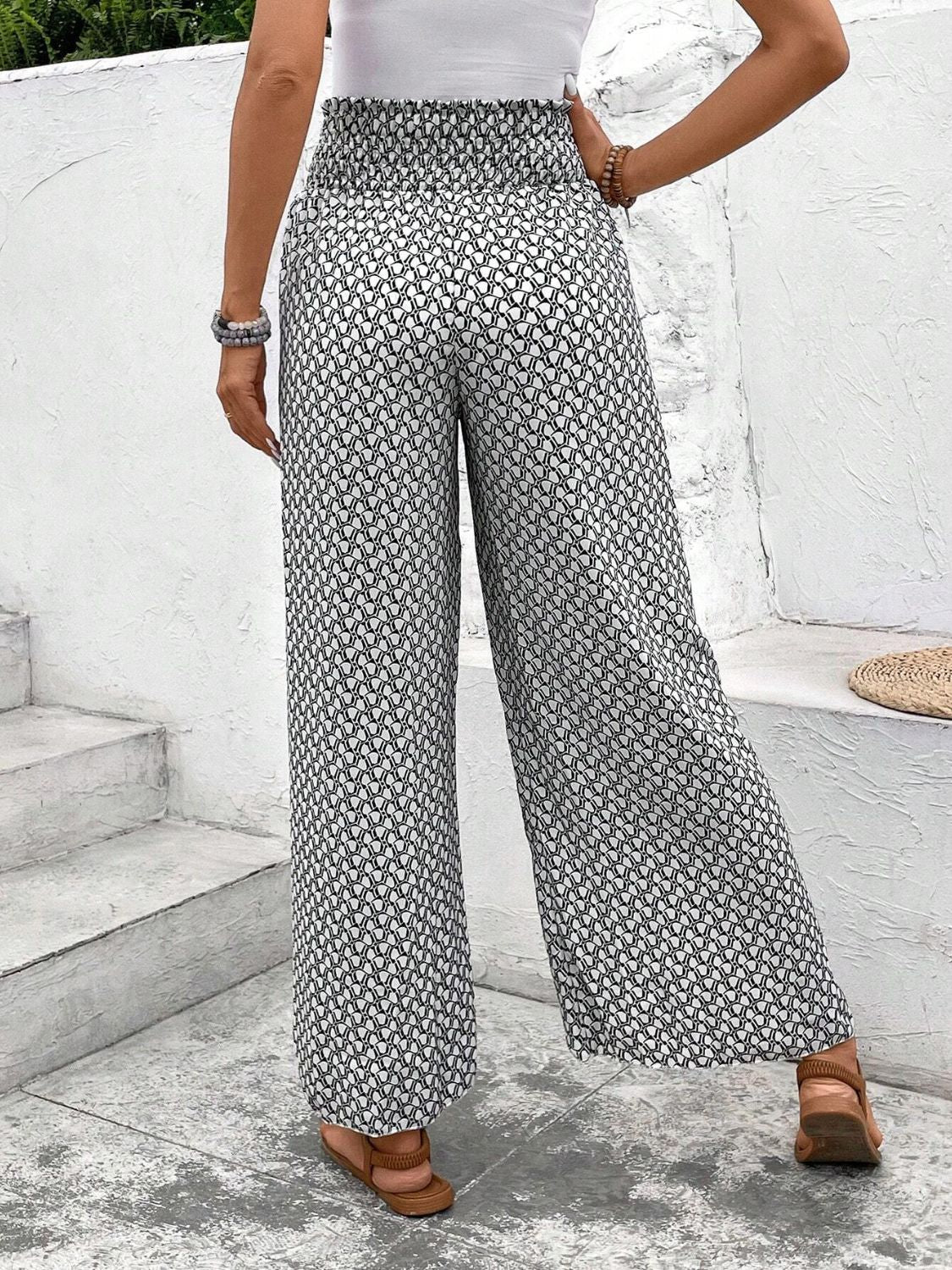 Tied Printed Wide Leg Pants (5 Colors) pants Krazy Heart Designs Boutique