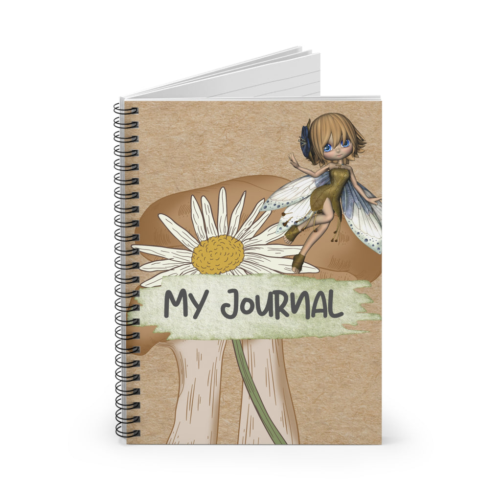 My Journal Fairy Sunflower Spiral Notebook -Ruled Line Paper products Krazy Heart Designs Boutique One Size  