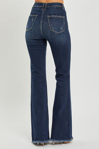 RISEN High Waist Raw Hem Flare Jeans pants Krazy Heart Designs Boutique   