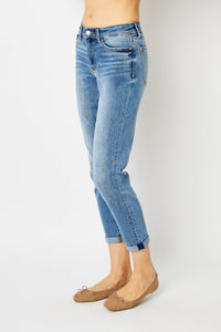 Judy Blue Full Size Cuffed Hem Slim Jeans pants Krazy Heart Designs Boutique   