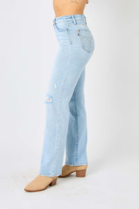 Judy Blue Full Size High Waist Distressed Straight Jeans pants Krazy Heart Designs Boutique   