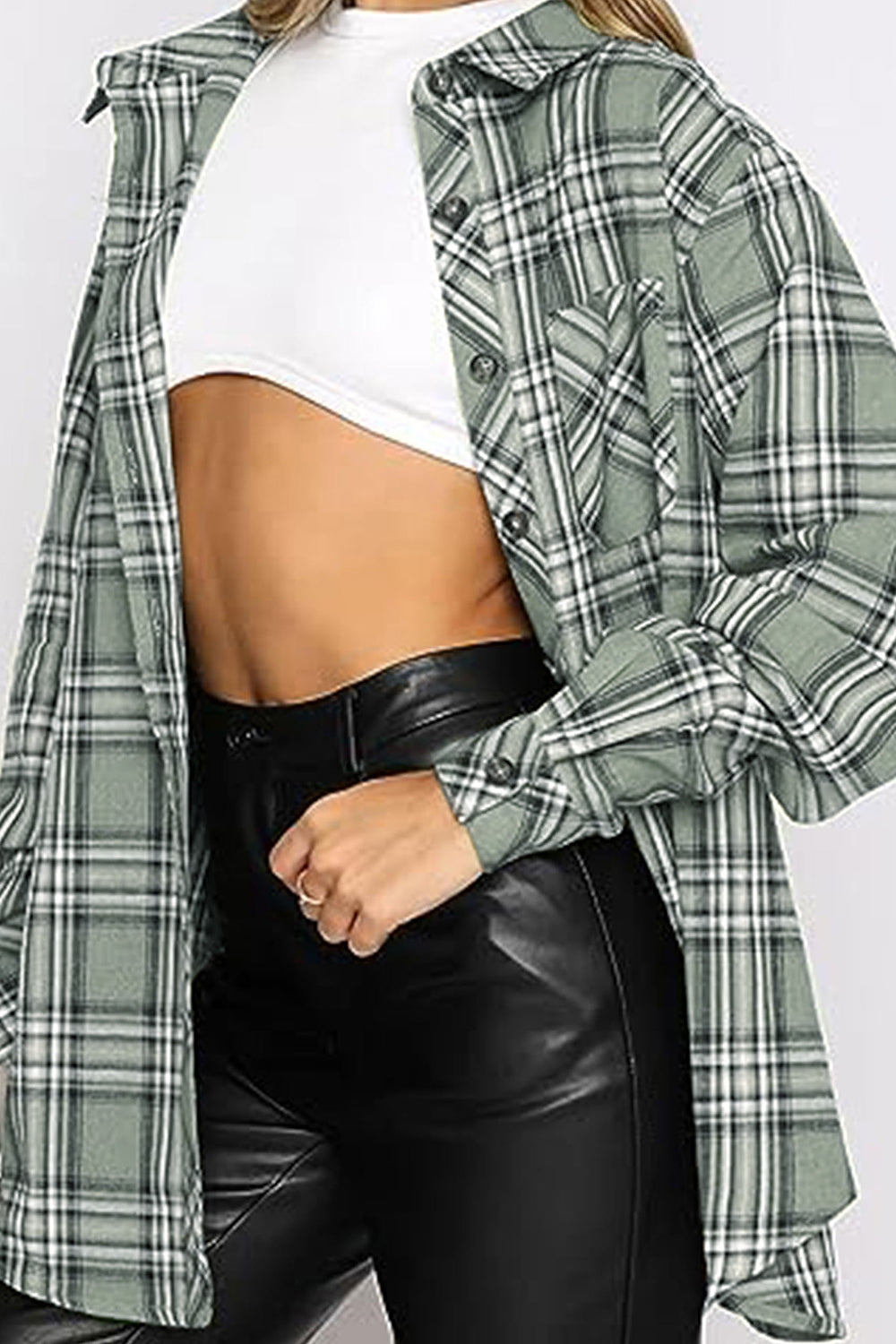 Plaid Collared Neck Long Sleeve Shirt (5 Colors) Shirts & Tops Krazy Heart Designs Boutique   