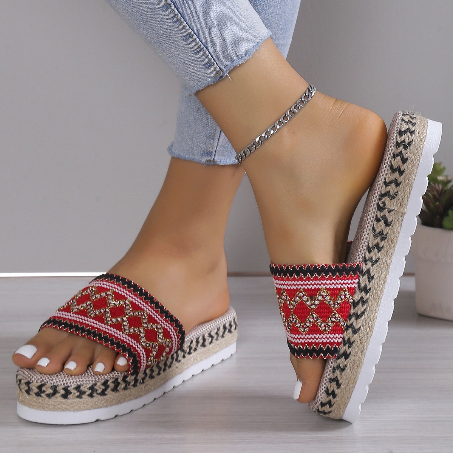 Geometric Weave Platform Sandals (4 Colors) shoes Krazy Heart Designs Boutique   