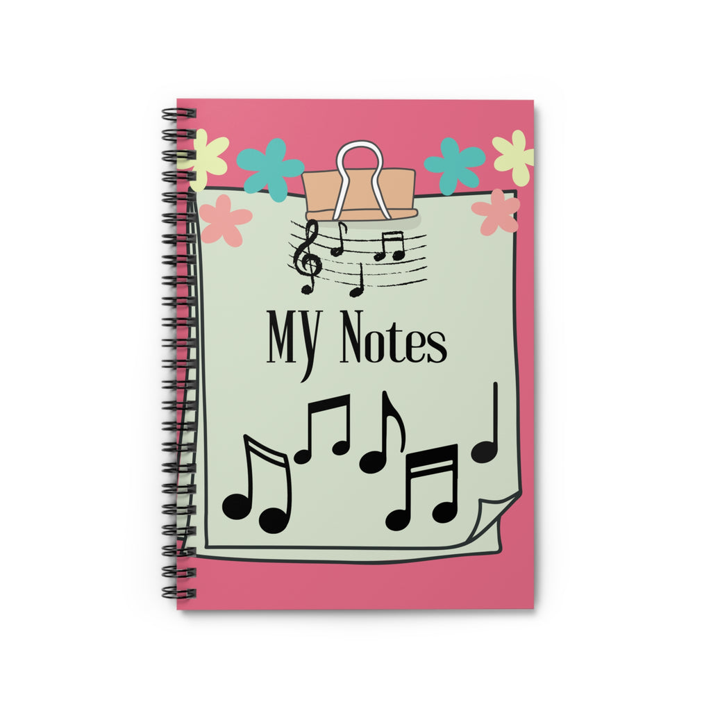 My Notes Musical Design Spiral Notebook - Ruled Line Paper products Krazy Heart Designs Boutique One Size  