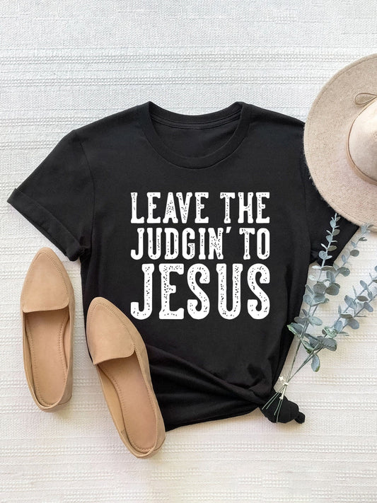 Leave the Judging to Jesus Short Sleeve Tee (2 Colors) T-Shirt Krazy Heart Designs Boutique Black S 