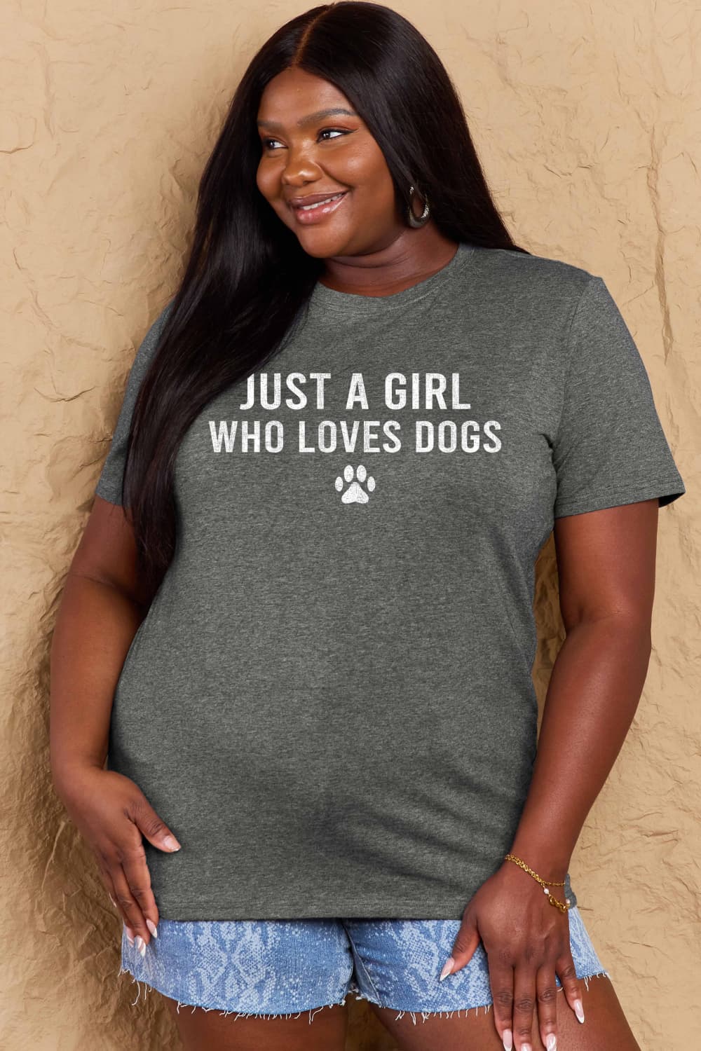 Simply Love Brand-Just a Girl Who Loves Dogs Cotton Tee (5 Colors) T-Shirt Krazy Heart Designs Boutique   