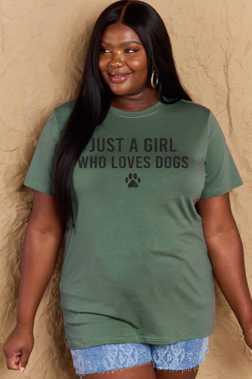 Simply Love Brand-Just a Girl Who Loves Dogs Cotton Tee (5 Colors) T-Shirt Krazy Heart Designs Boutique   