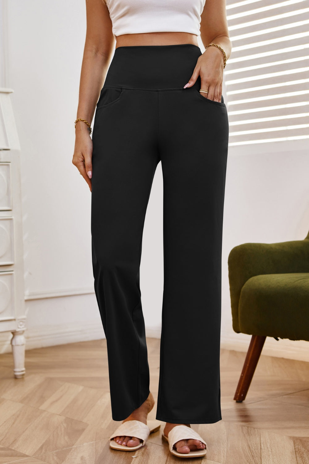 High Waist Wide Leg Pants with Pockets (7 Colors)