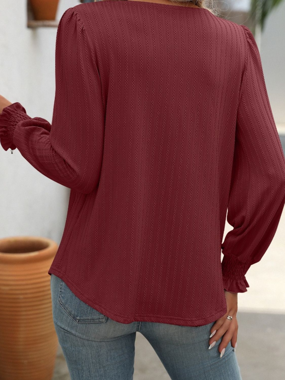 Mandy Square Neck Lantern Sleeve Top (7 Colors) Shirts & Tops Krazy Heart Designs Boutique   