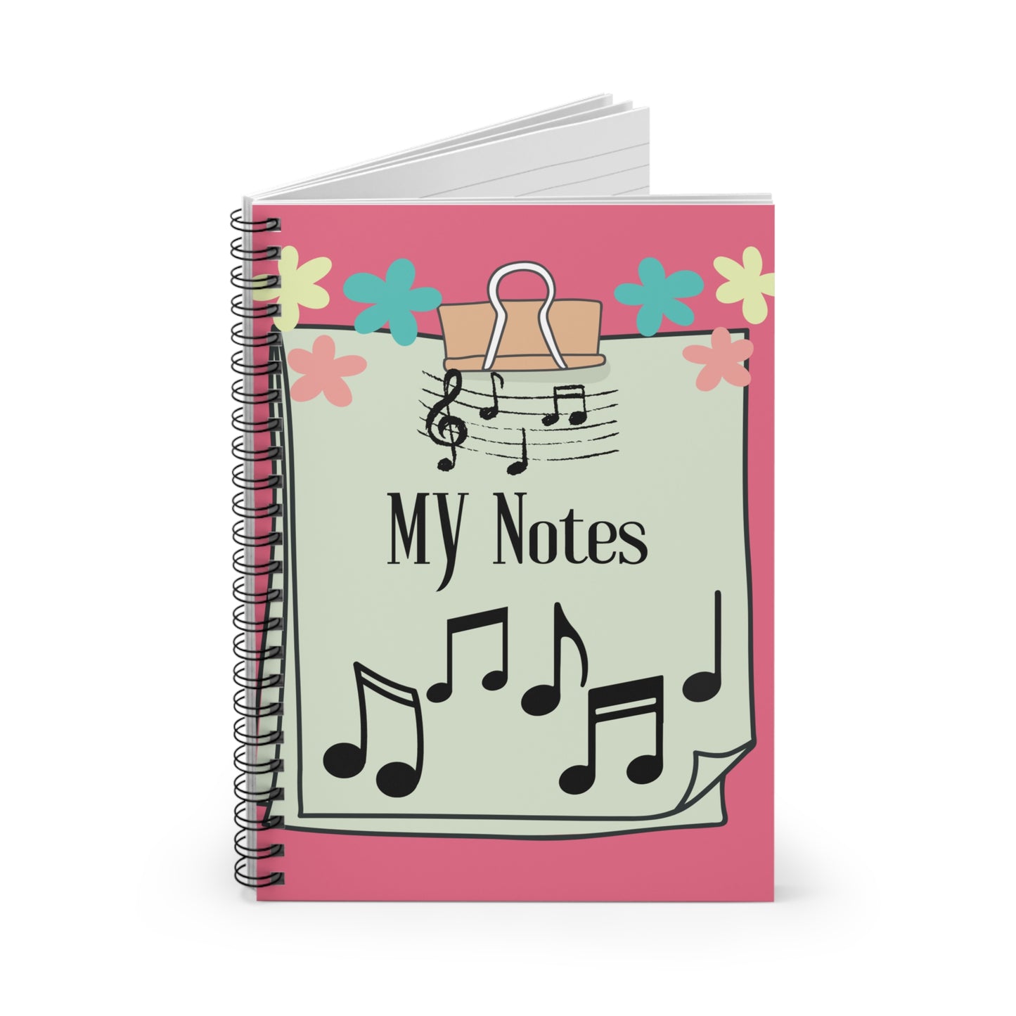 My Notes Musical Design Spiral Notebook - Ruled Line Paper products Krazy Heart Designs Boutique   