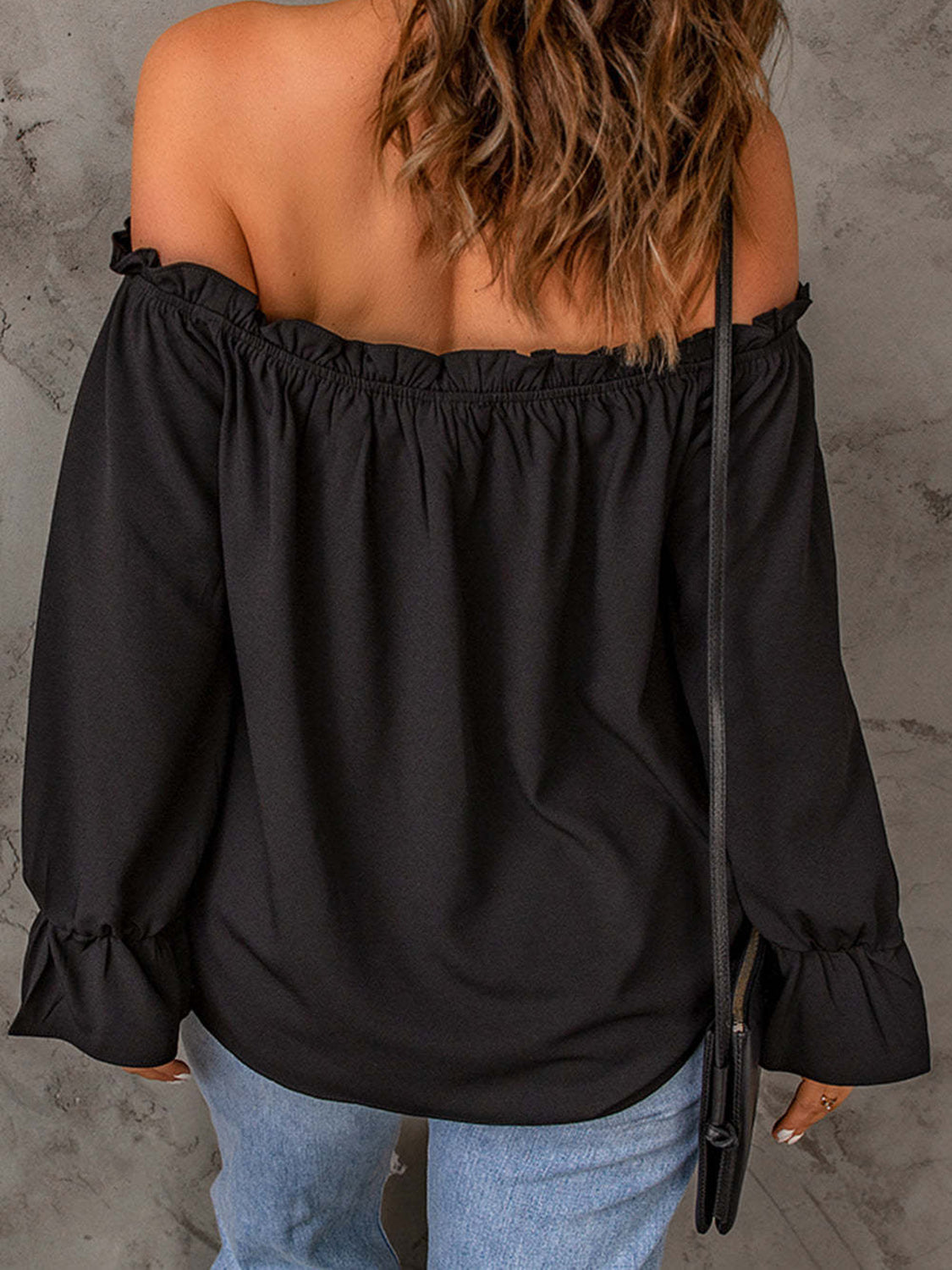 Off-Shoulder Flounce Sleeve Blouse (4 Colors) Shirts & Tops Krazy Heart Designs Boutique   