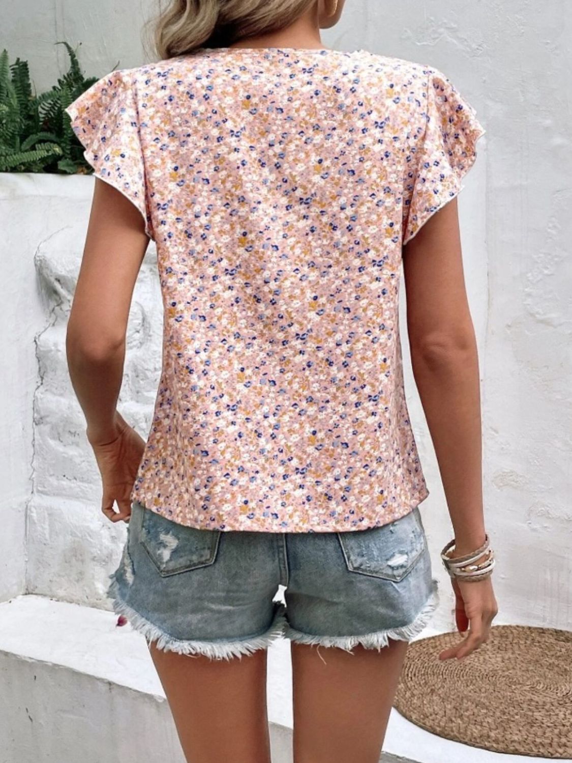 Ditsy Floral Round Neck Cap Sleeve Top (3 Colors) Shirts & Tops Krazy Heart Designs Boutique
