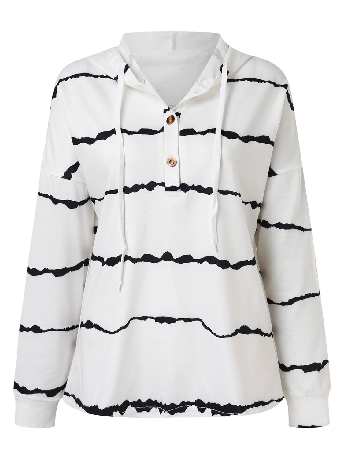 Drawstring Striped Long Sleeve Hoodie (2 Colors) Shirts & Tops Krazy Heart Designs Boutique   