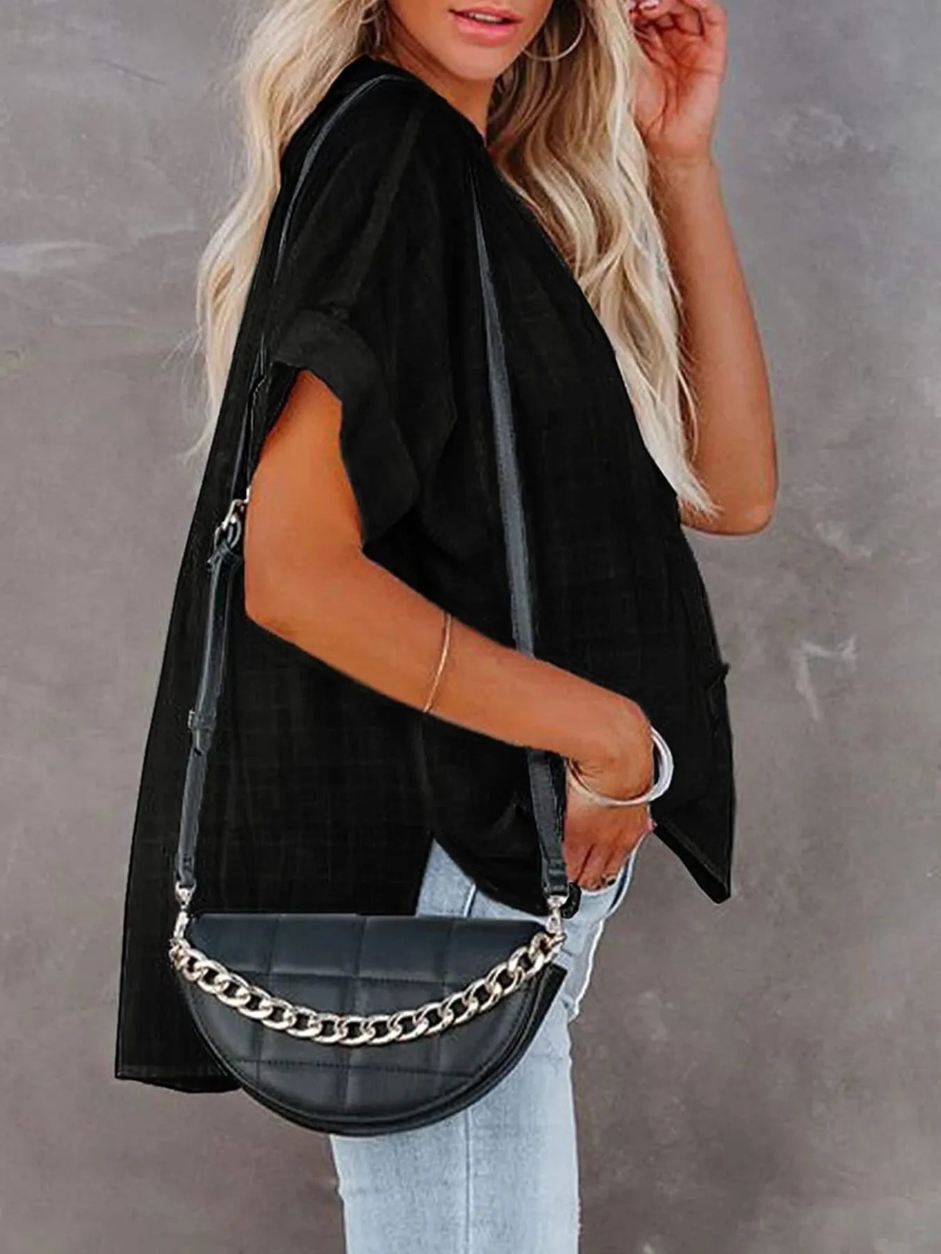 Oversized Notched Casual Shirt (8 Colors) Shirts & Tops Krazy Heart Designs Boutique
