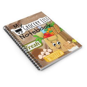 My Grocery List Spiral Notebook - Ruled Line Notebook Krazy Heart Designs Boutique   