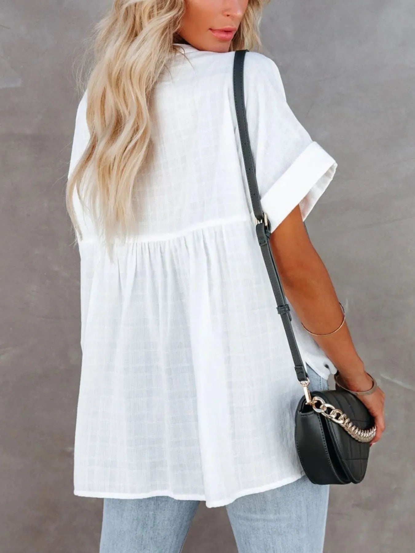 Oversized Notched Casual Shirt (8 Colors) Shirts & Tops Krazy Heart Designs Boutique