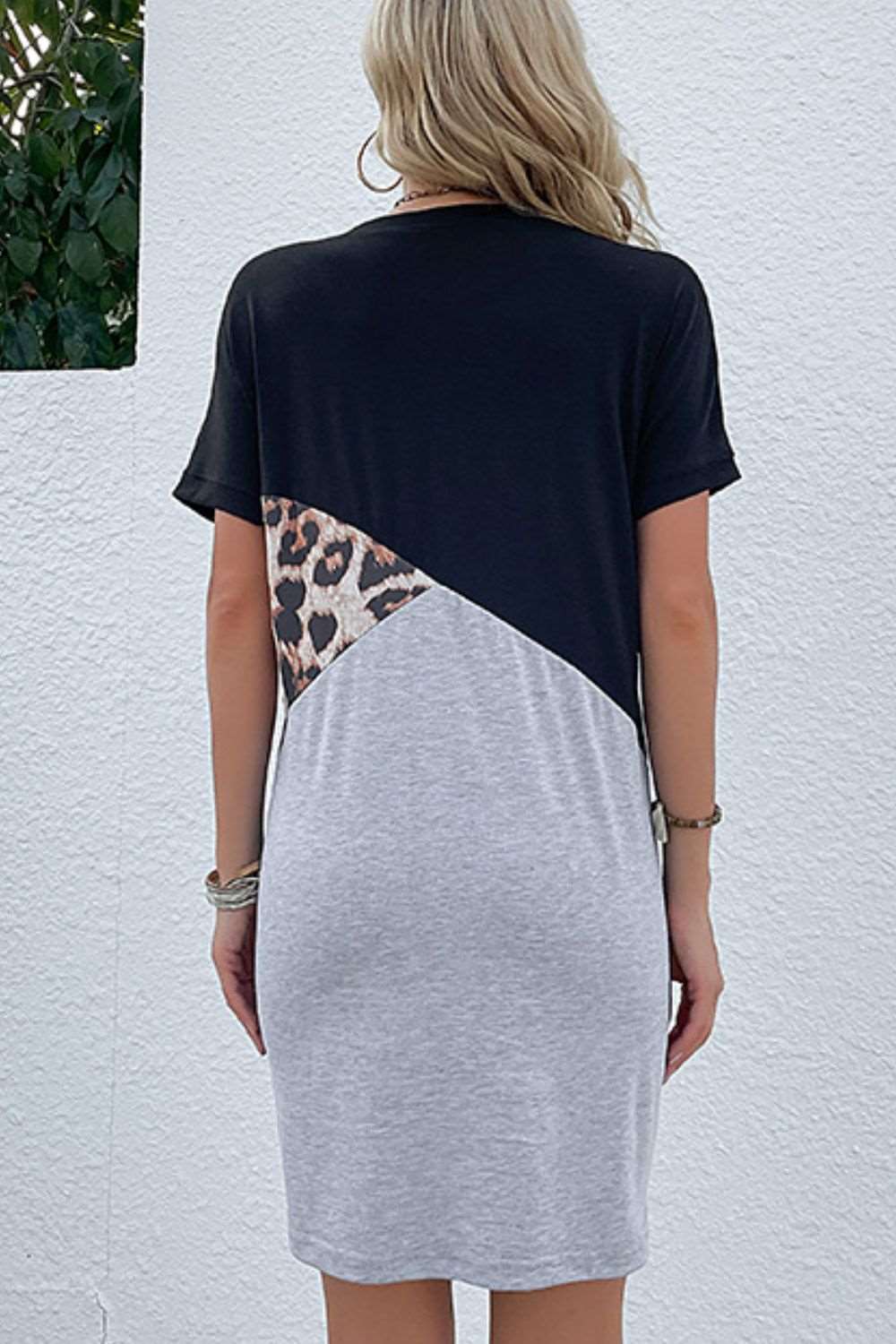 Color Block Leopard Tee Dress  Krazy Heart Designs Boutique   